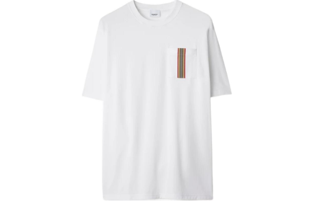 Burberry Striped Logo Crewneck T-Shirt White