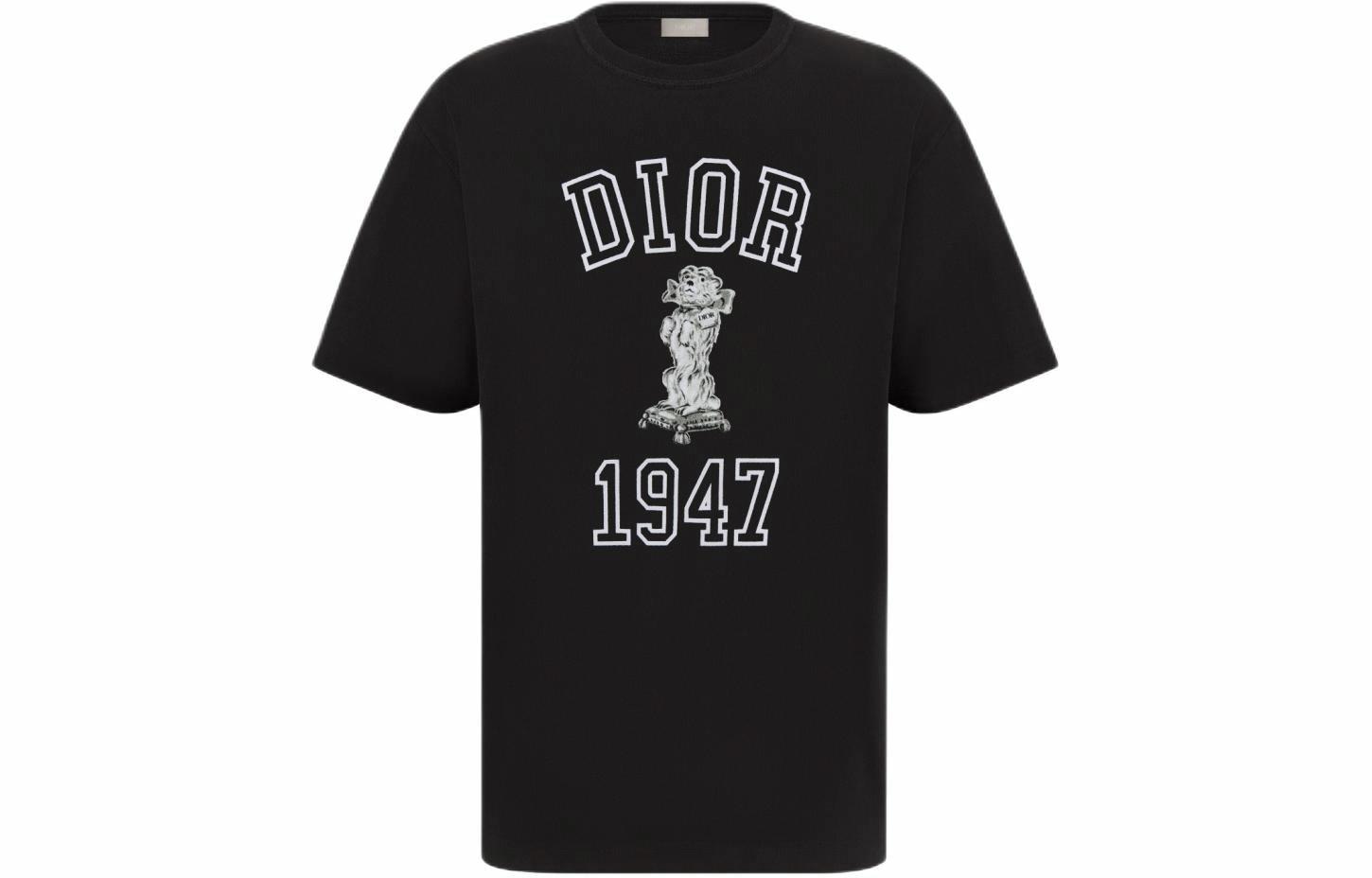 DIOR Alphanumeric Print Crewneck T-Shirt Black