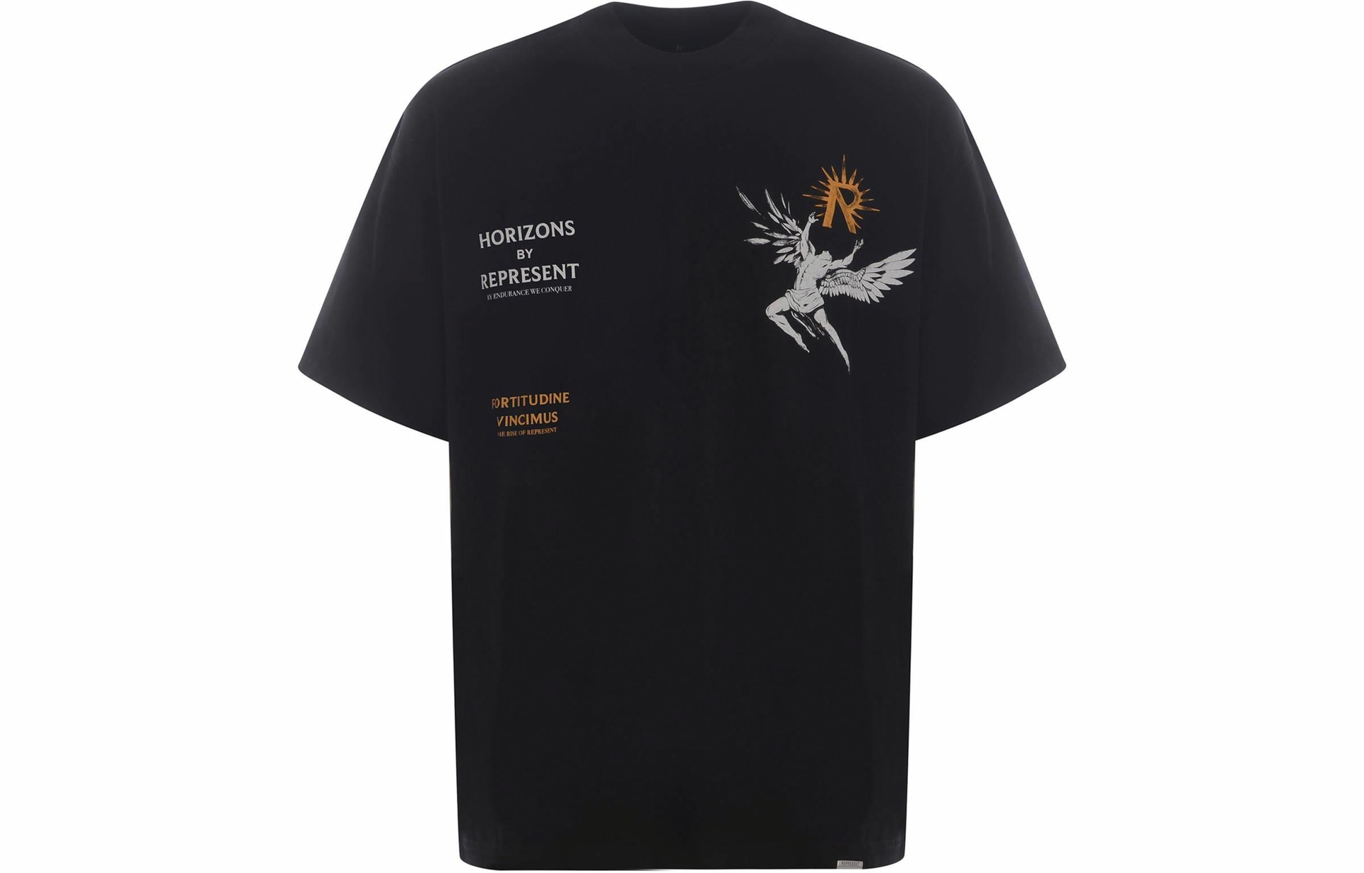 Represent Logo Print Slim Fit T-Shirt Black