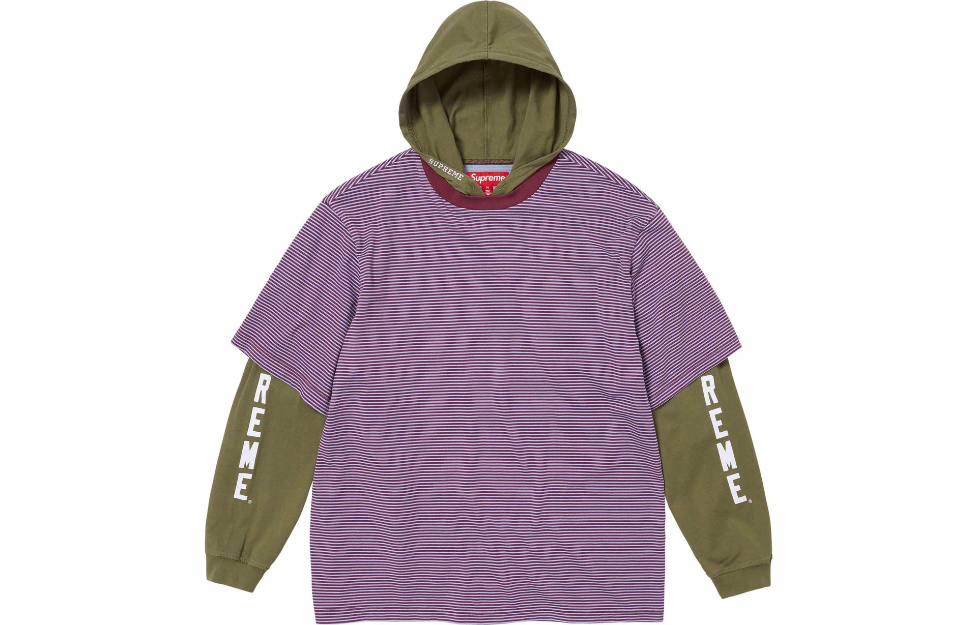 Supreme SS24 Striped Embroidered Hoodie