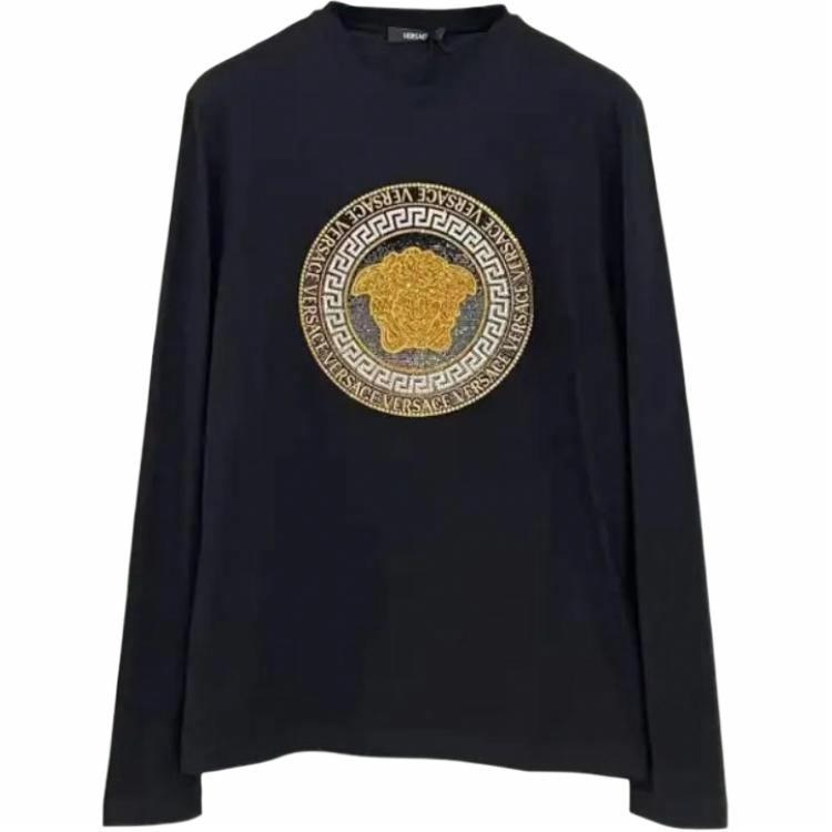 VERSACE/范思哲 Versace Logo Crewneck Sweatshirt Black