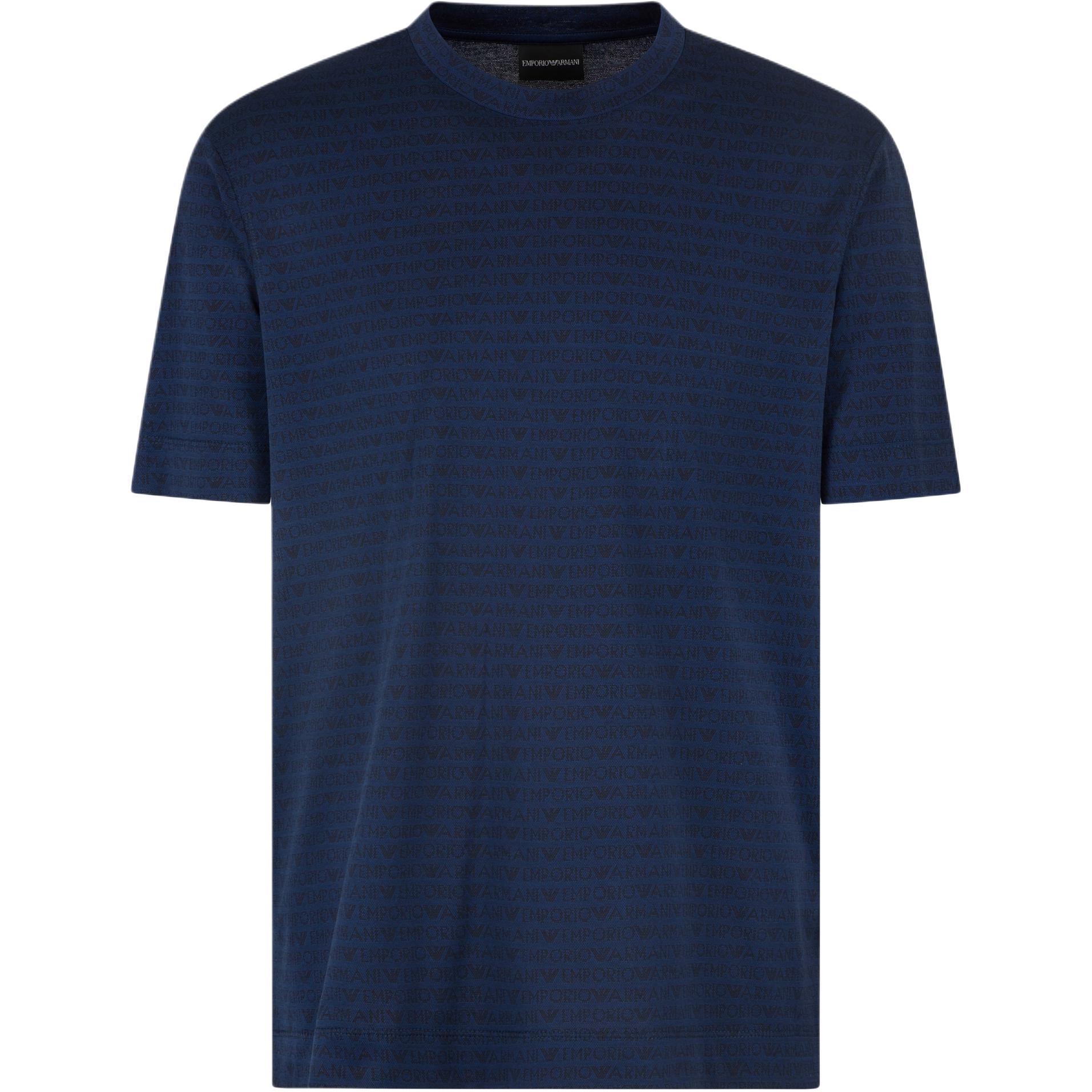 EMPORIO ARMANI/阿玛尼 Emporio Armani Jacquard T-Shirt Blue