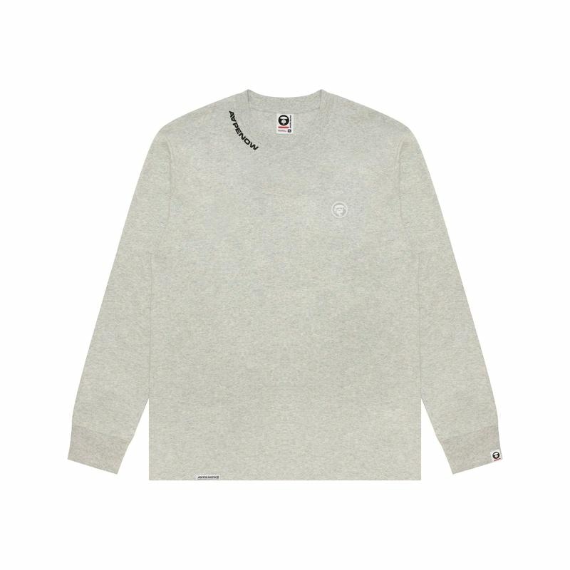 Aape FW24 Crewneck Long Sleeve Tee White