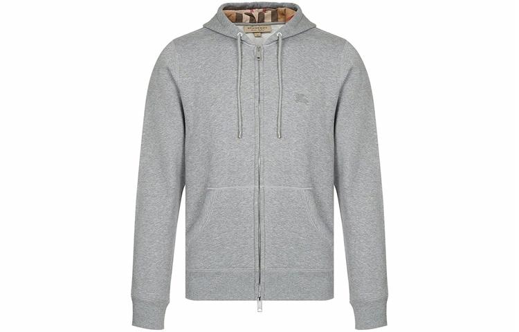 Burberry Logo Print Hoodie Light Grey