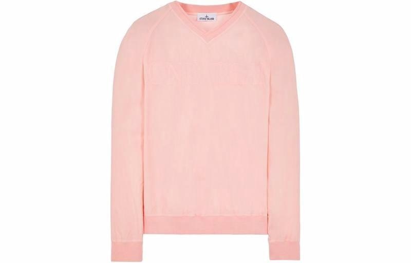 Stone Island V-Neck Pullover Pink