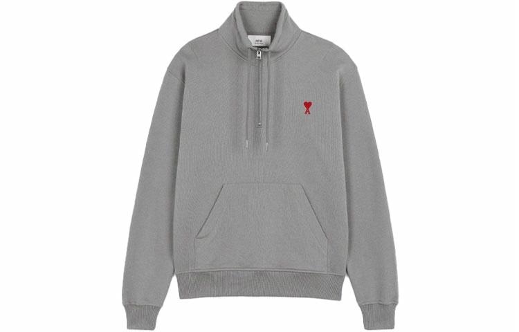 AMIPARIS FW21 Logo Zip Sweatshirt Grey