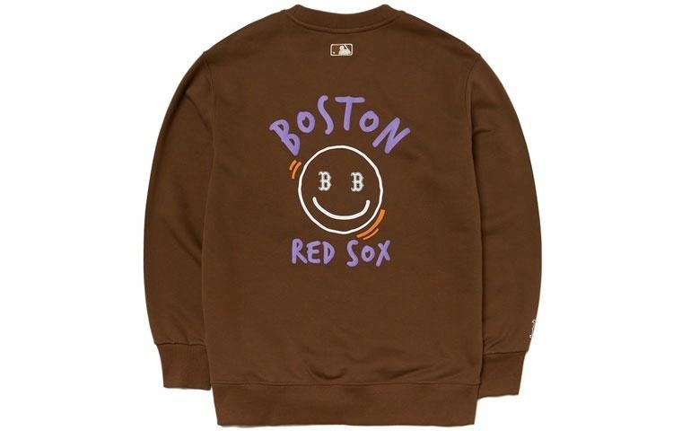 MLB Boston Red Sox Smiley Crewneck Brown