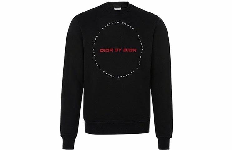 DIOR FW21 Embroidered Pullover Sweatshirt Black