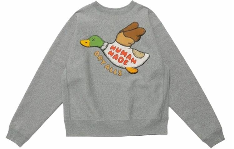 HUMAN MADE x KAWS Logo Crewneck Sweatshirt Grey