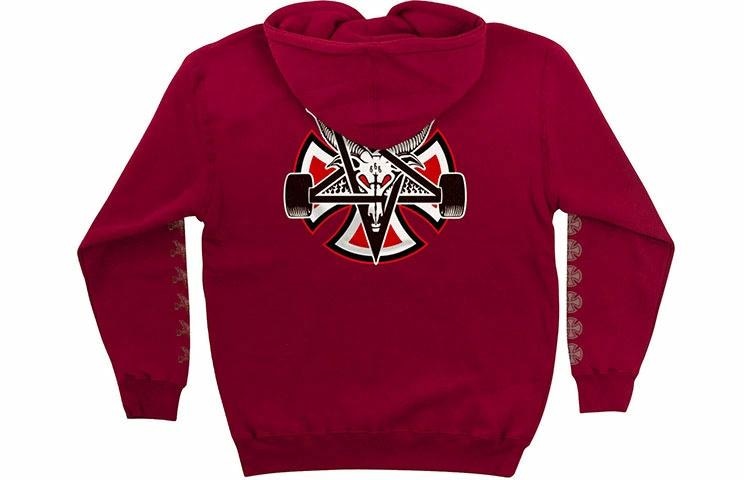 Thrasher x INDEPENDENT Flame Logo Hoodie Red