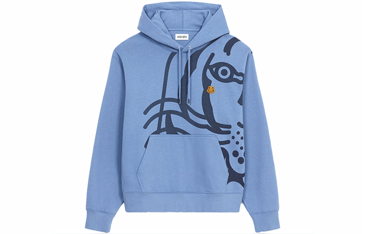 KENZO FW21 Tiger Head Hoodie Blue