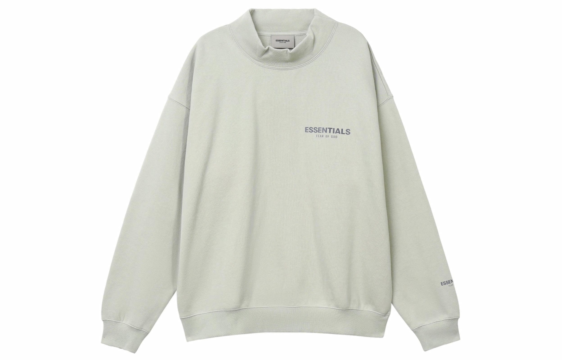 Fear of God Essentials FW21 Mock Neck Sweatshirt GreenConcrete Logo