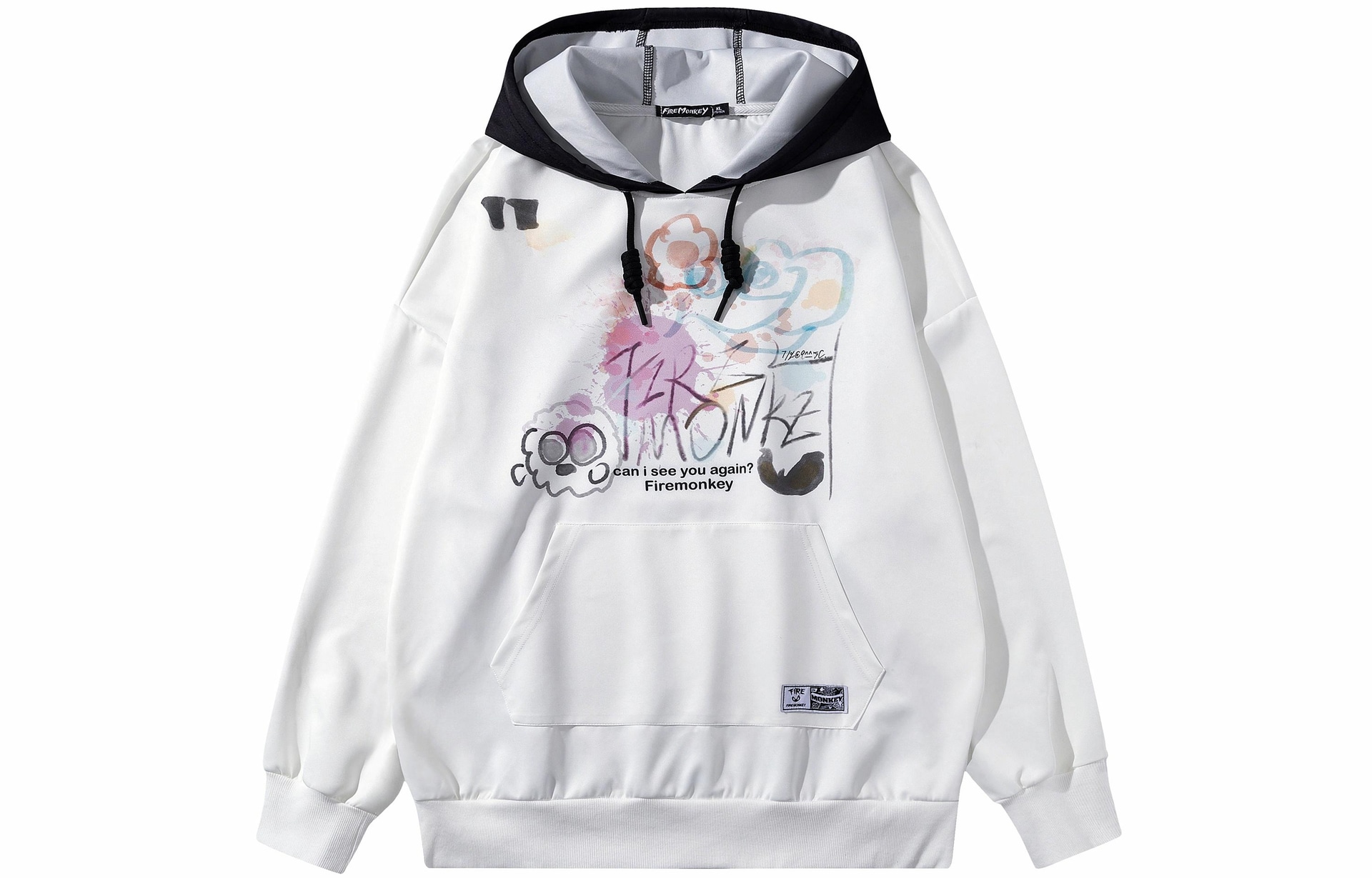 火猴/FireMonkey FireMonkey Fun Cartoon Ink Print Sweatshirt