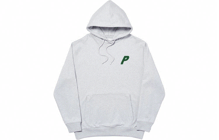 PALACE Tri-Chenille Hood Grey Marl Logo