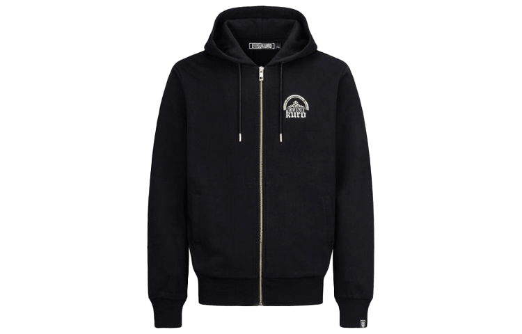 EVISU Paisley Print Zip Hoodie Black