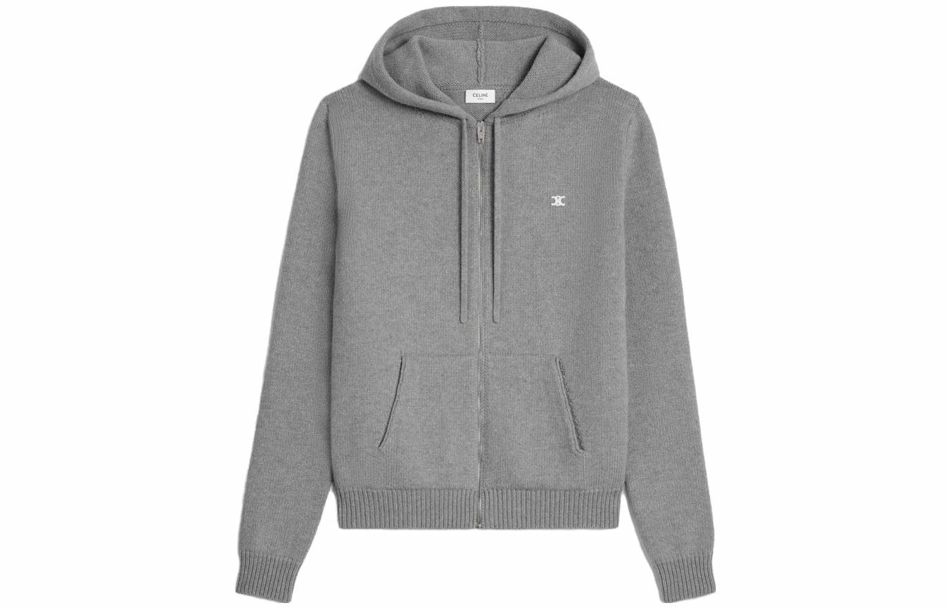 CELINE FW23 Logo Embroidered Zip Sweatshirt