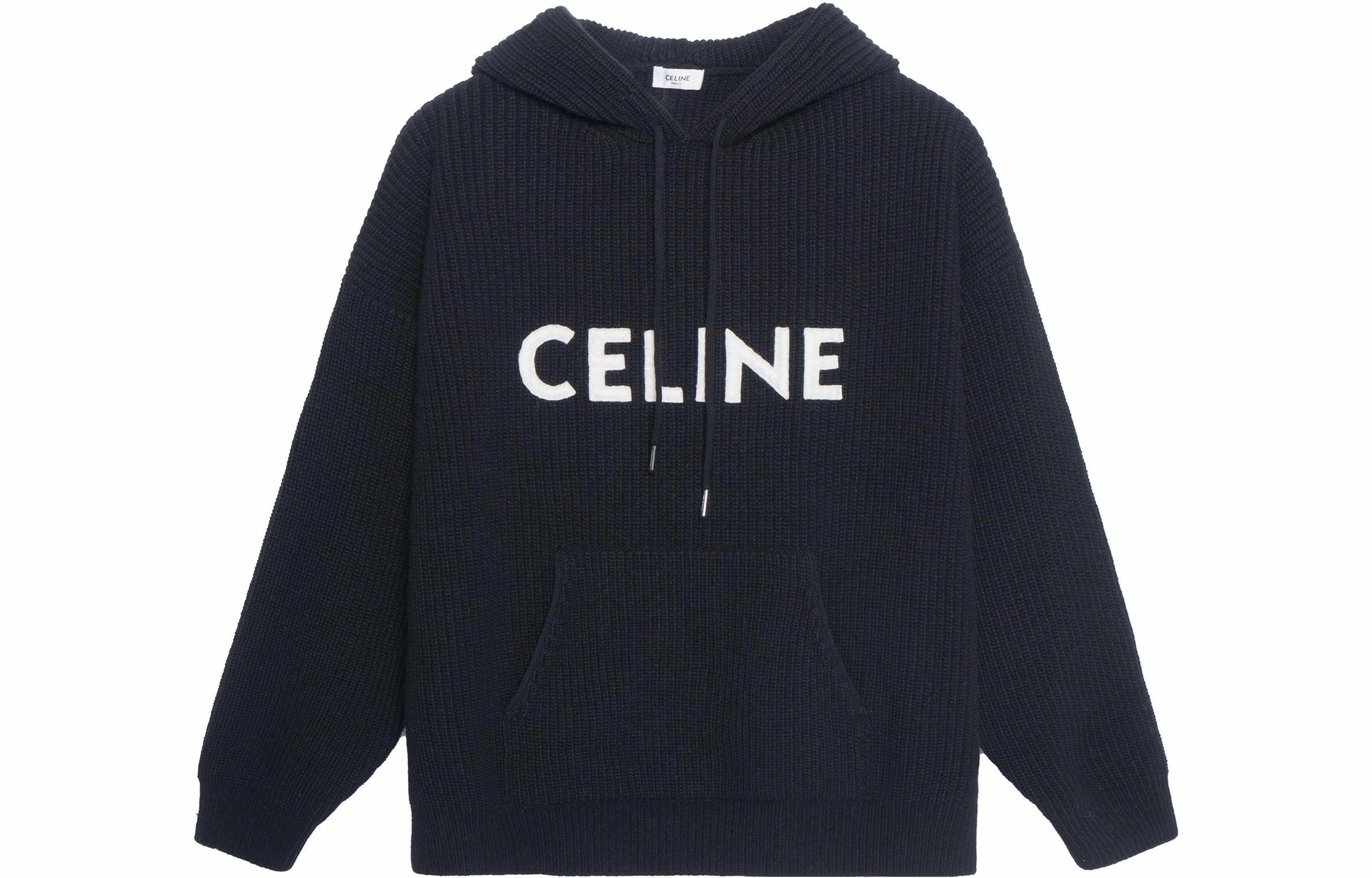 Celine Logo Print Hoodie Black