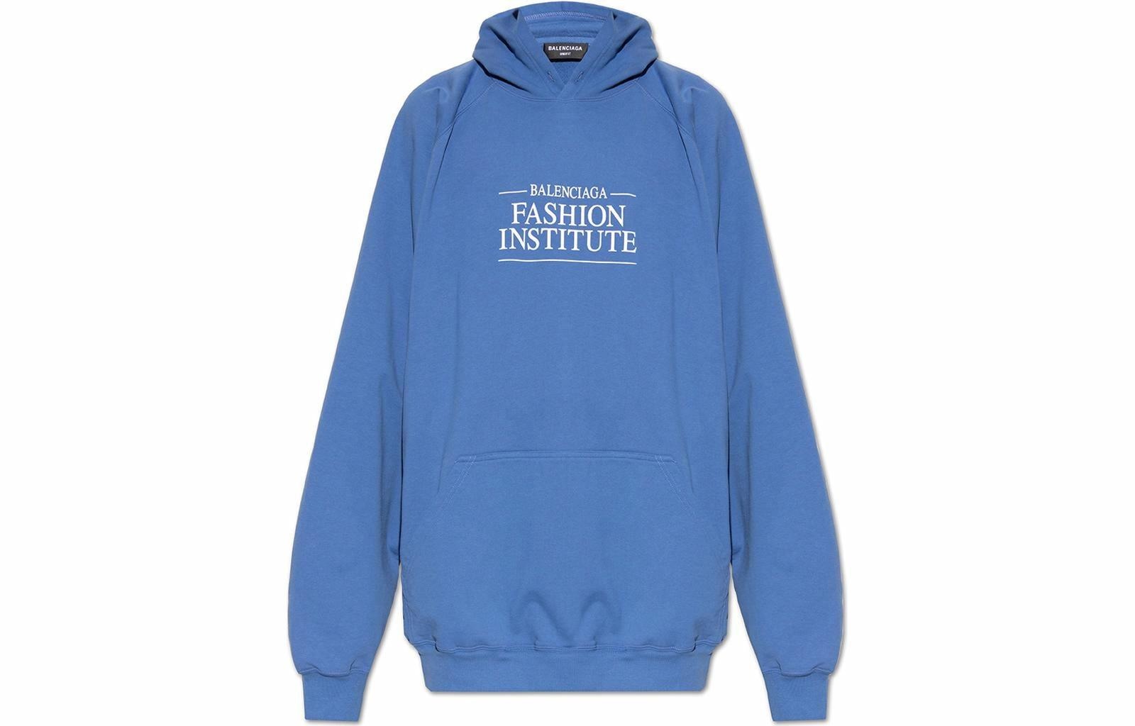 Balenciaga Logo Hoodie Blue