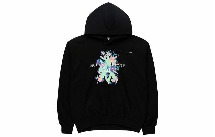 acme de la vieADLV A Logo Emblem Flower Essential Hoodie Black Logo