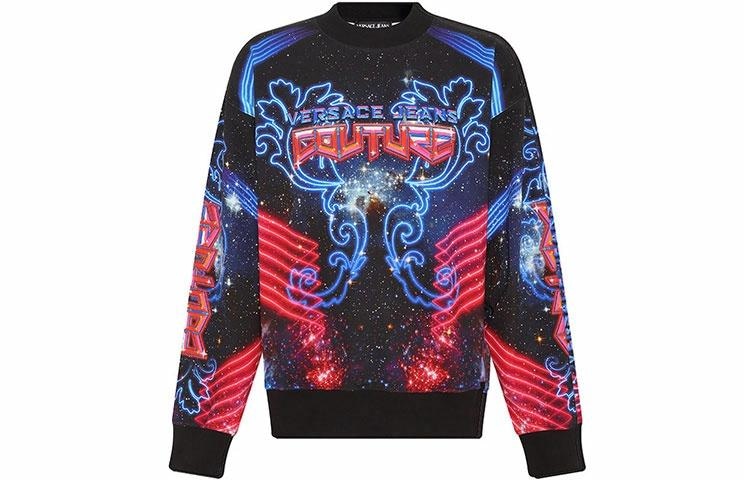 Versace Jeans Couture FW22 Letter Print Sweatshirt Black
