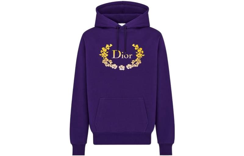 Dior SS22 Logo Embroidered Hoodie Purple