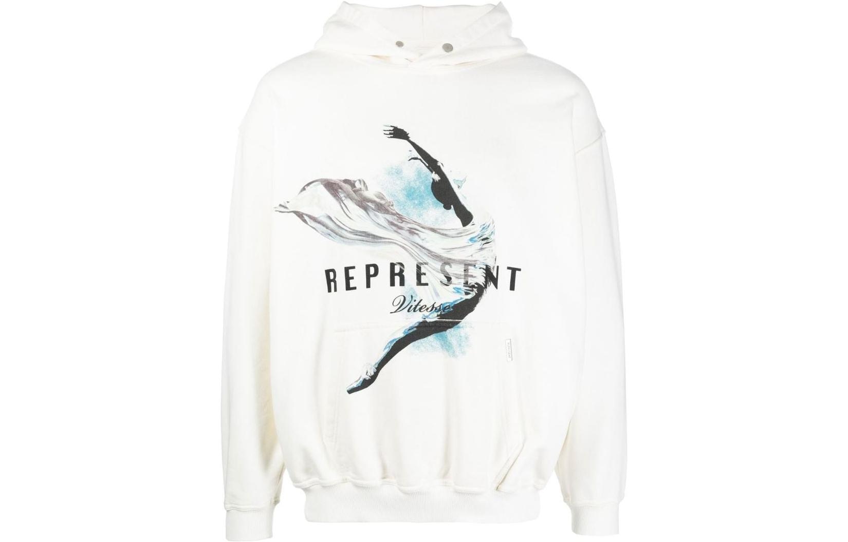 REPRESENT FW22 Logo Hoodie White
