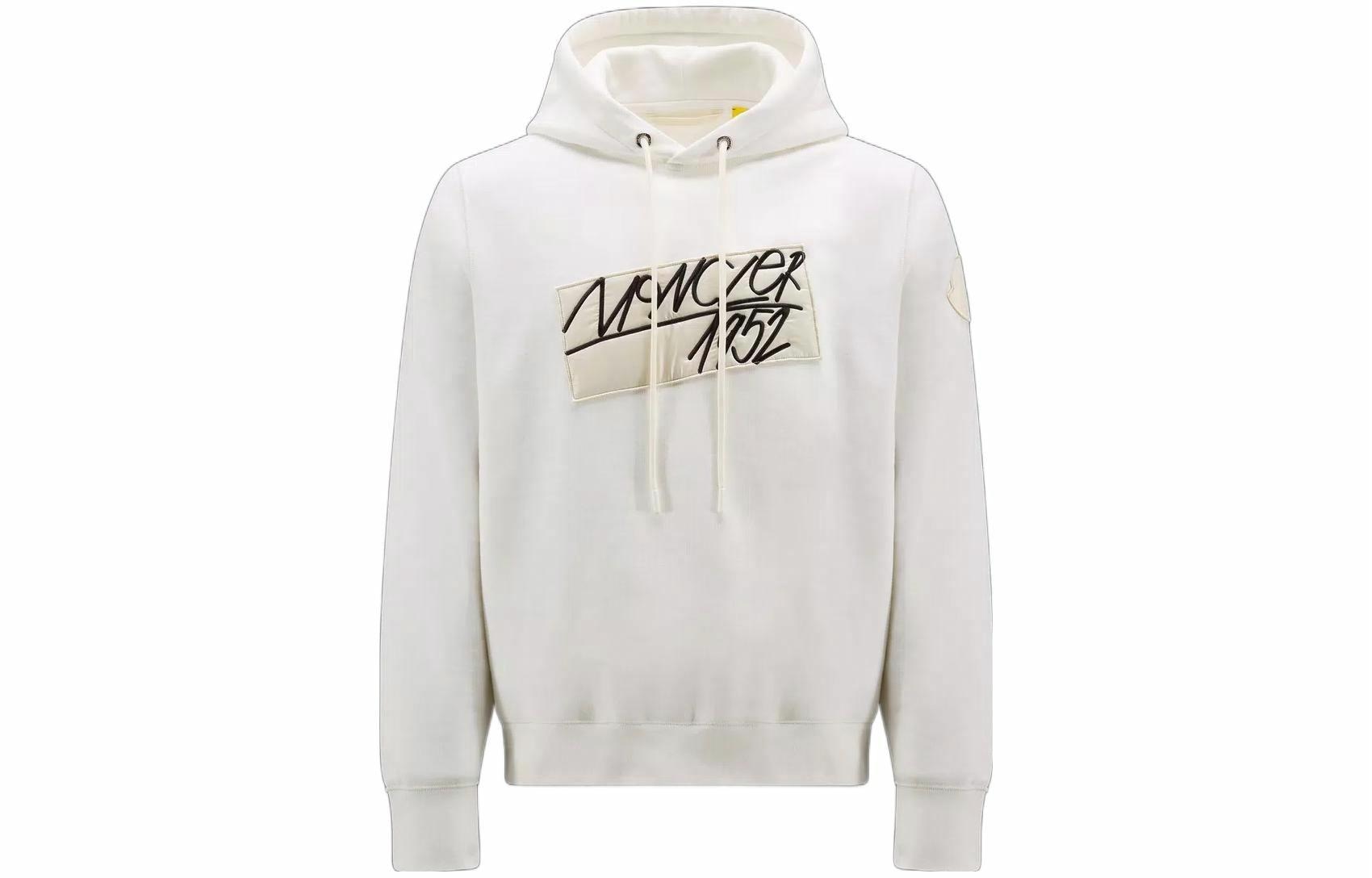 Moncler FW22 Logo Hoodie White
