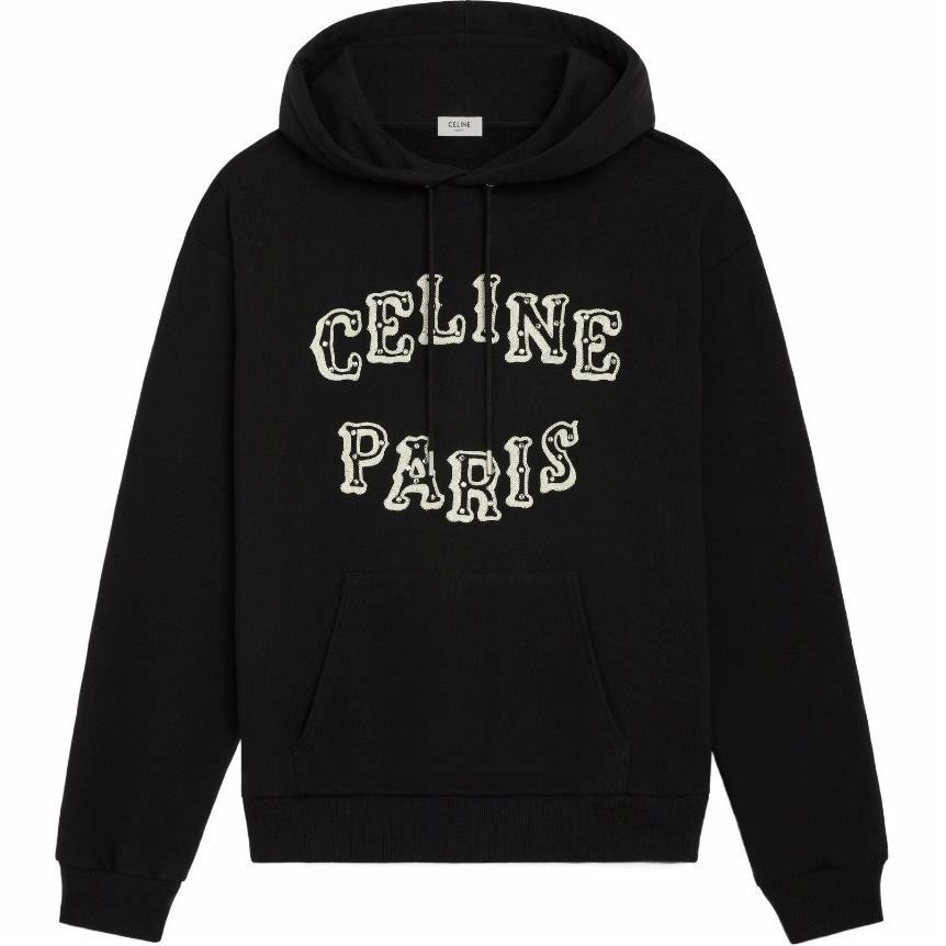 CELINE FW23 Letter Print Hoodie Black