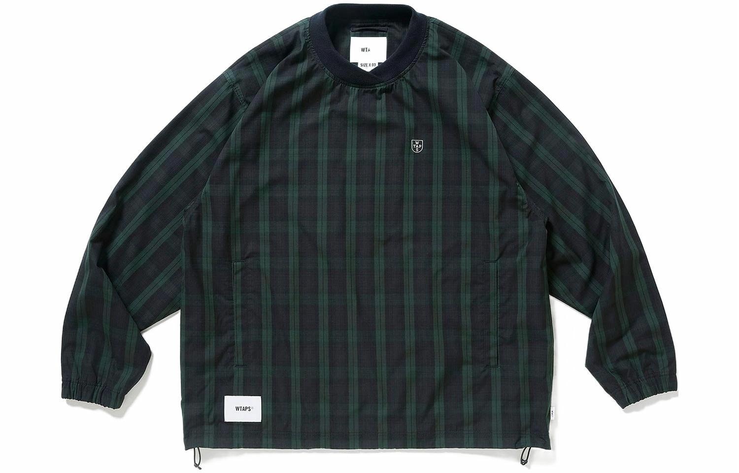 WTAPS FW22 Striped Crewneck Sweatshirt Green