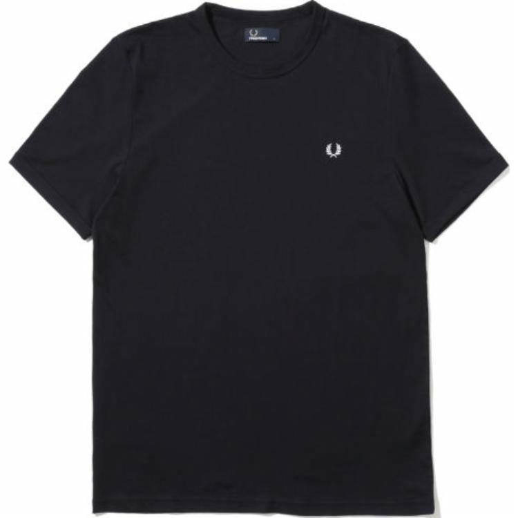 Fred Perry Logo Print T-Shirt Navy