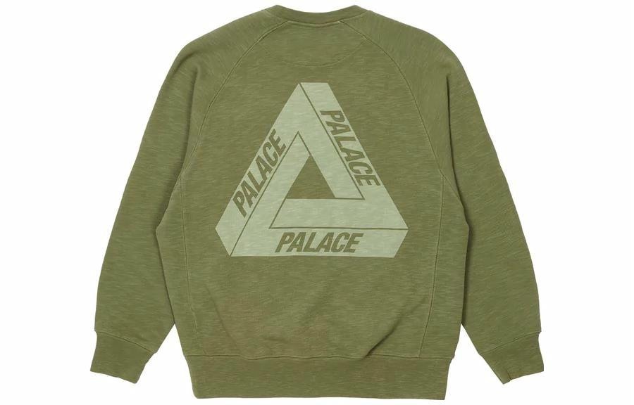 PALACE FW22 Tri-Ferg Slub Crew Olive Logo