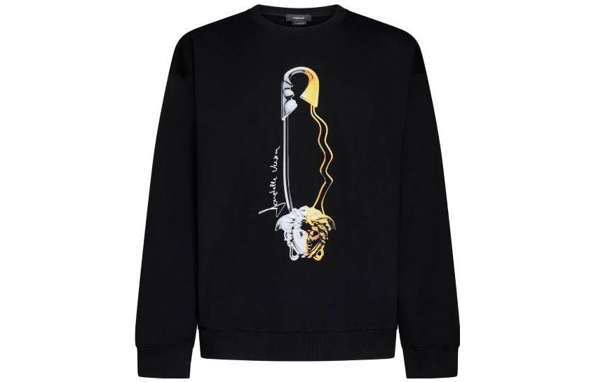 VERSACE/范思哲 Versace Safety Pin Print Crewneck Sweatshirt