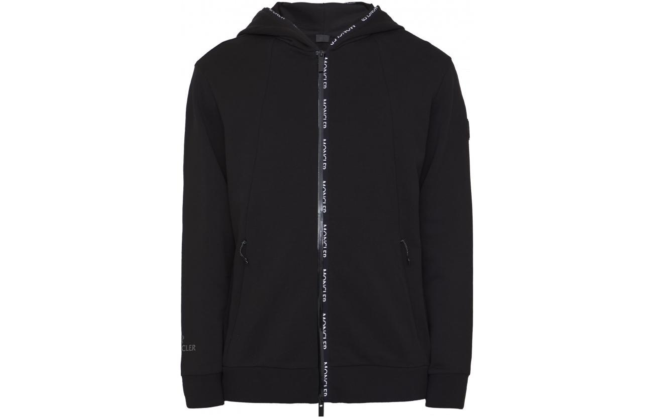 Moncler SS23 Logo Zip Sweatshirt Black