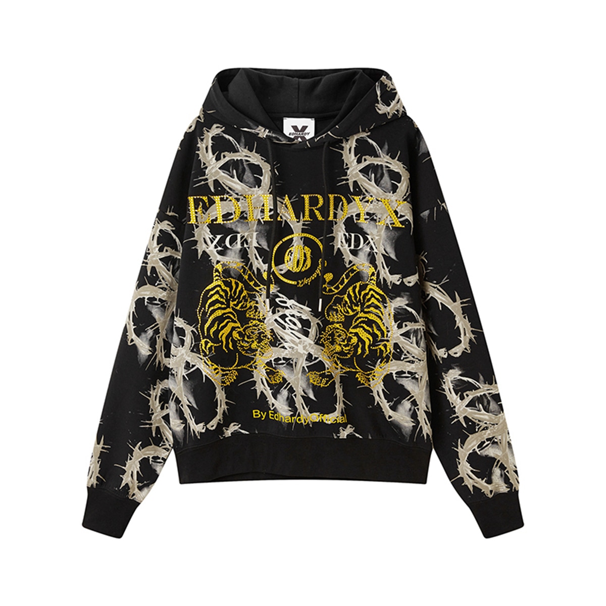 Ed Hardy X Tiger Logo Hoodie Black