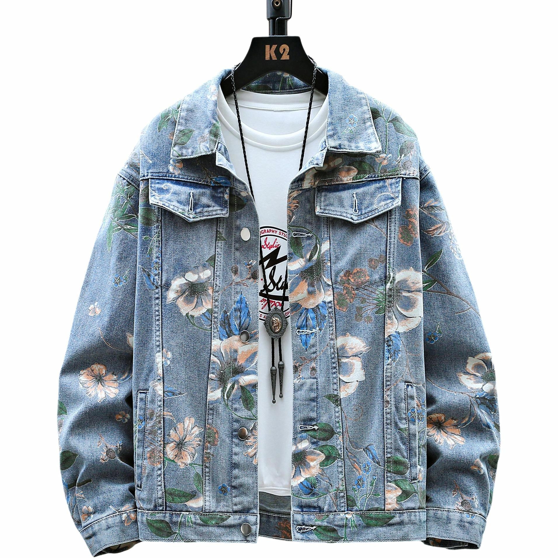 CHARLIE GOLF Vintage Floral Denim Jacket