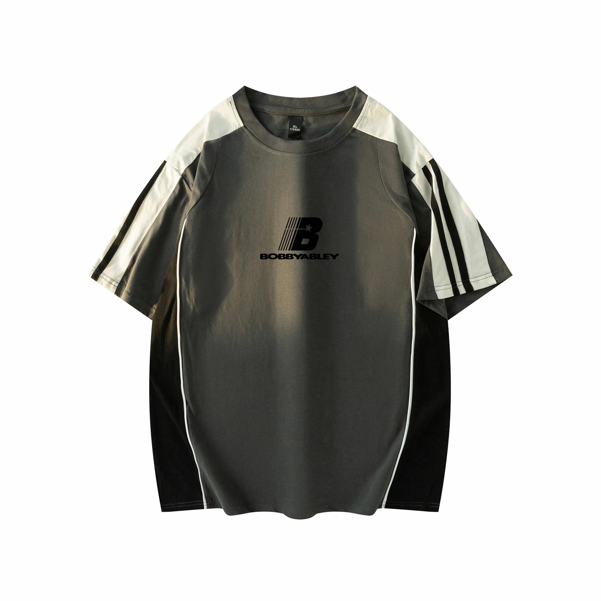 BOBBY ABLEY Retro Logo Striped Tee