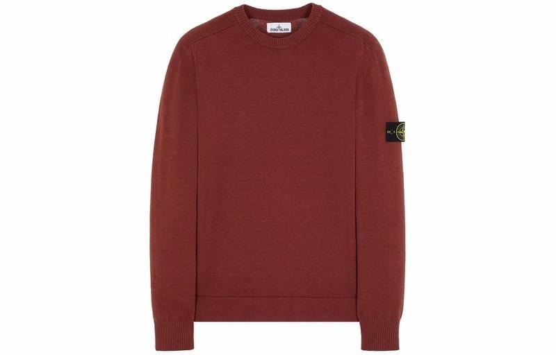 Stone Island Pullover Crewneck Sweatshirt Red Brown