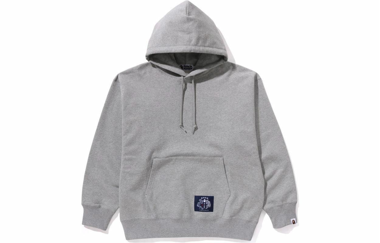A BATHING APE Logo Hoodie Grey