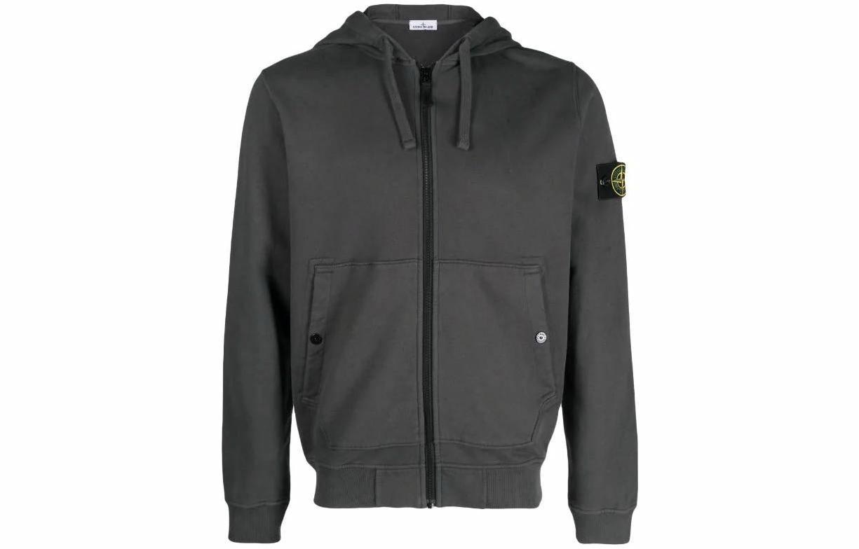 Stone Island FW23 Compass Zip Hoodie Lead Gray