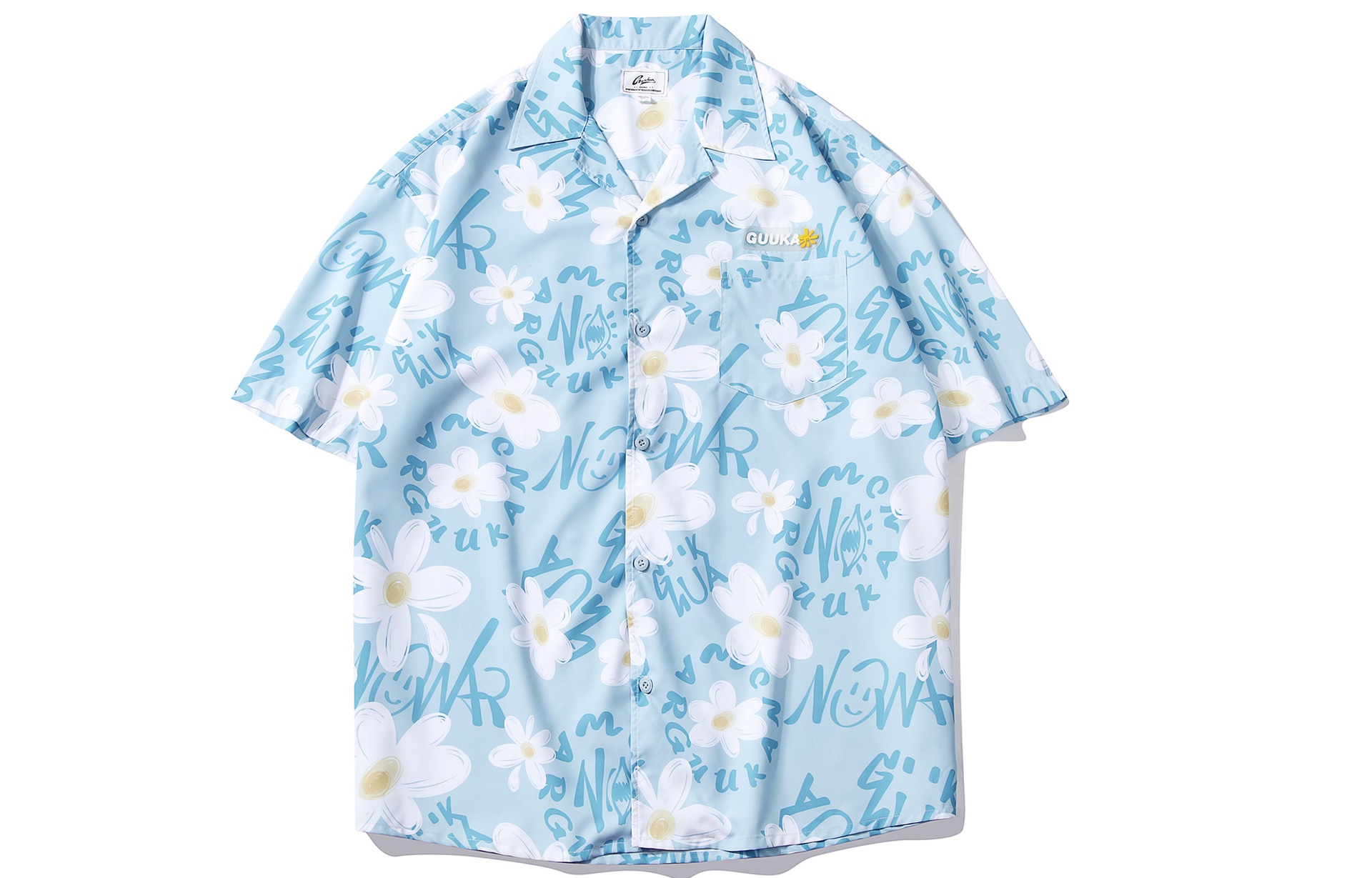 Guuka Hawaiian Shirt Light Blue