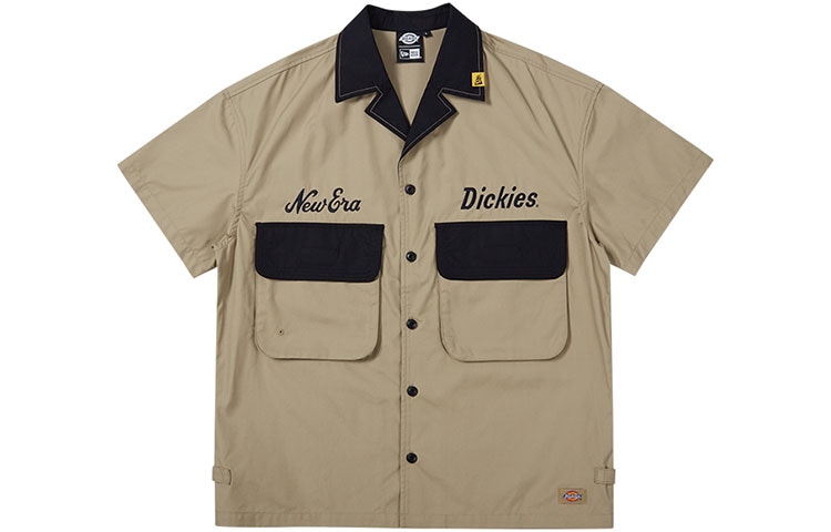 New Era x Dickies Letter Print Work Shirt Brown