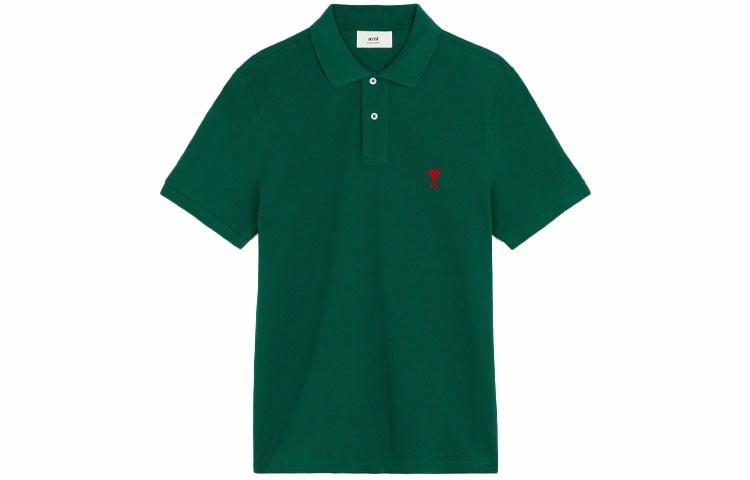 AMIPARIS Logo Embroidered Polo Shirt Green