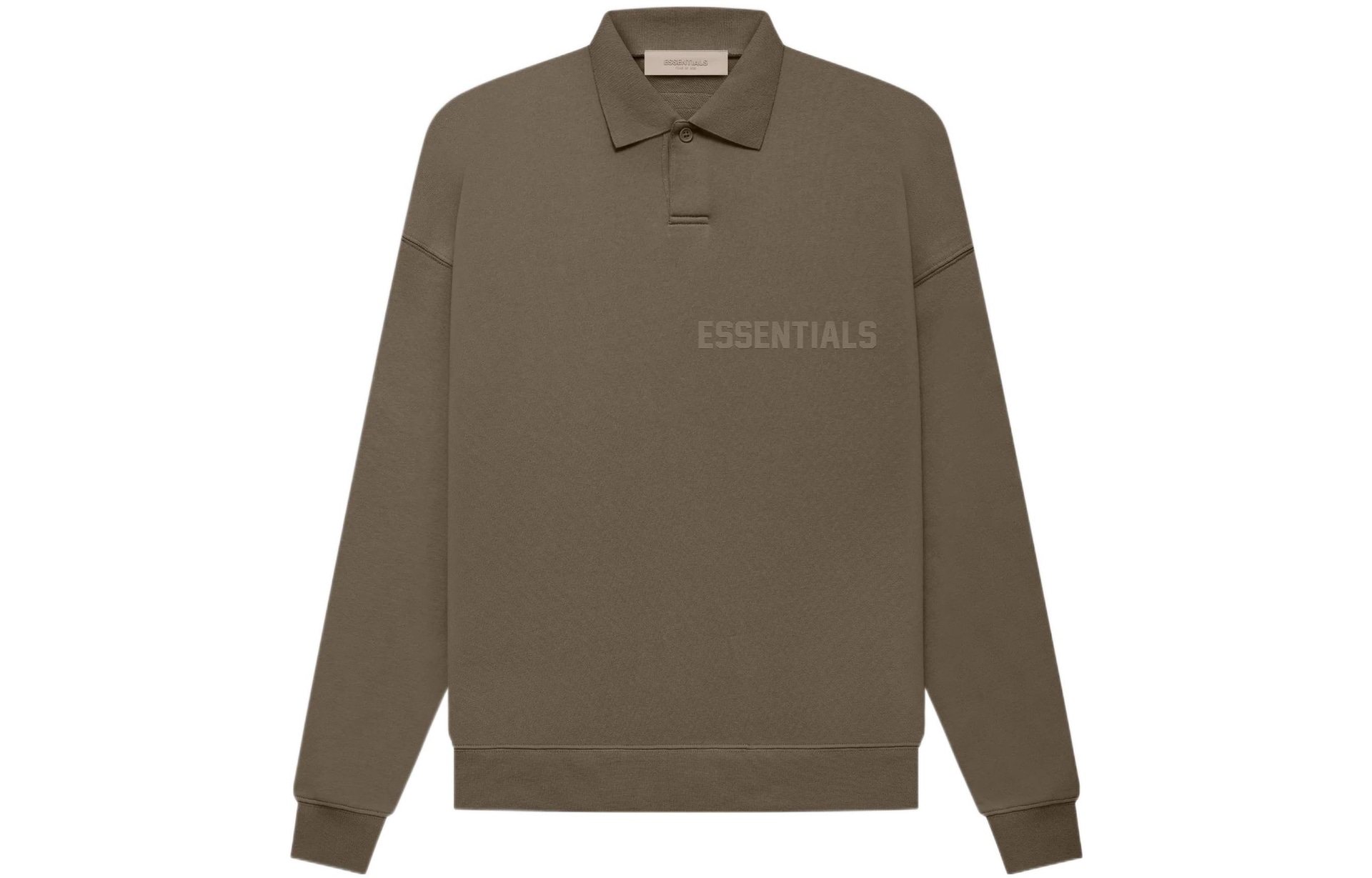 Fear of God Essentials FW22 LS Polo Wood Brown