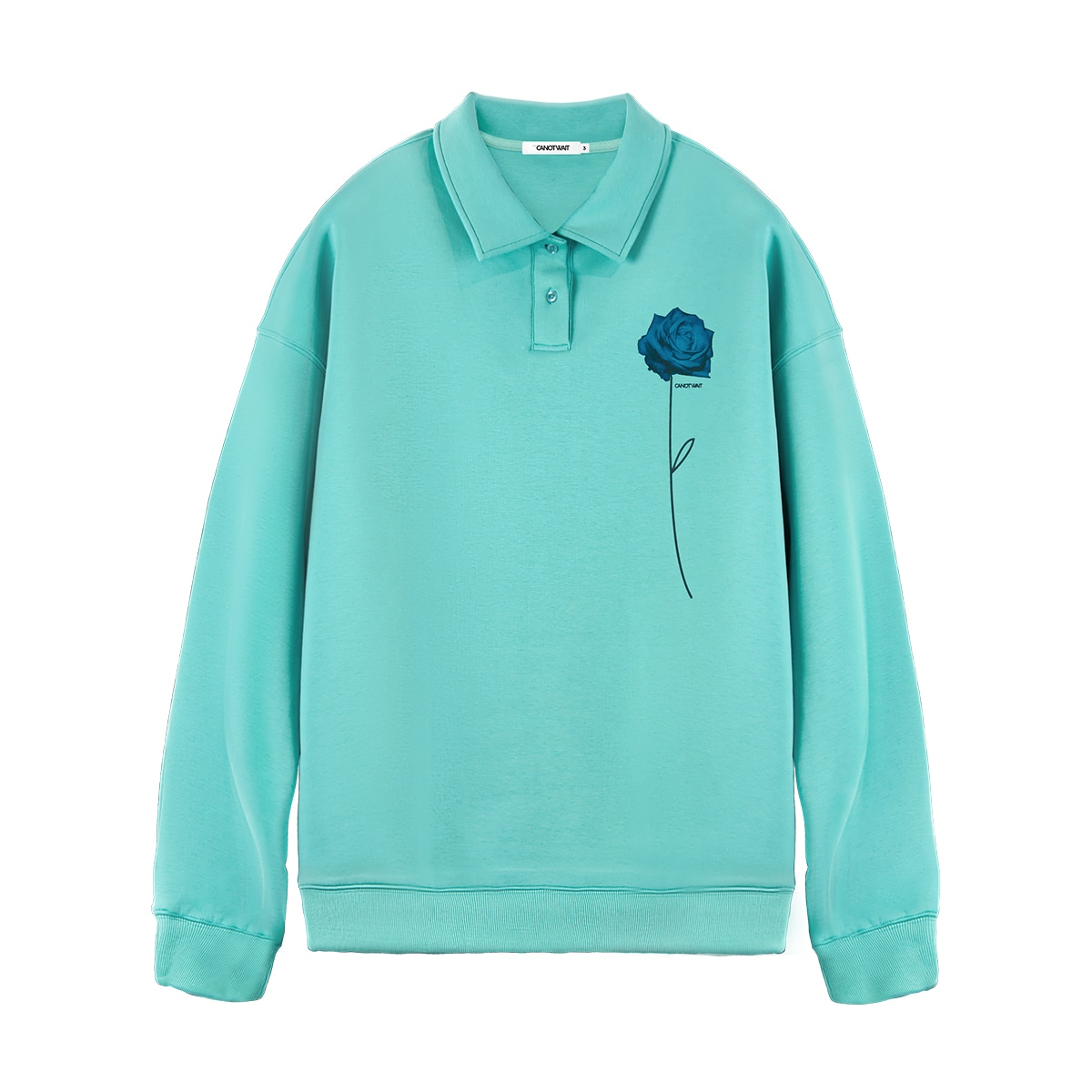 CANOTWAIT_ Floral Letter Print Sweatshirt