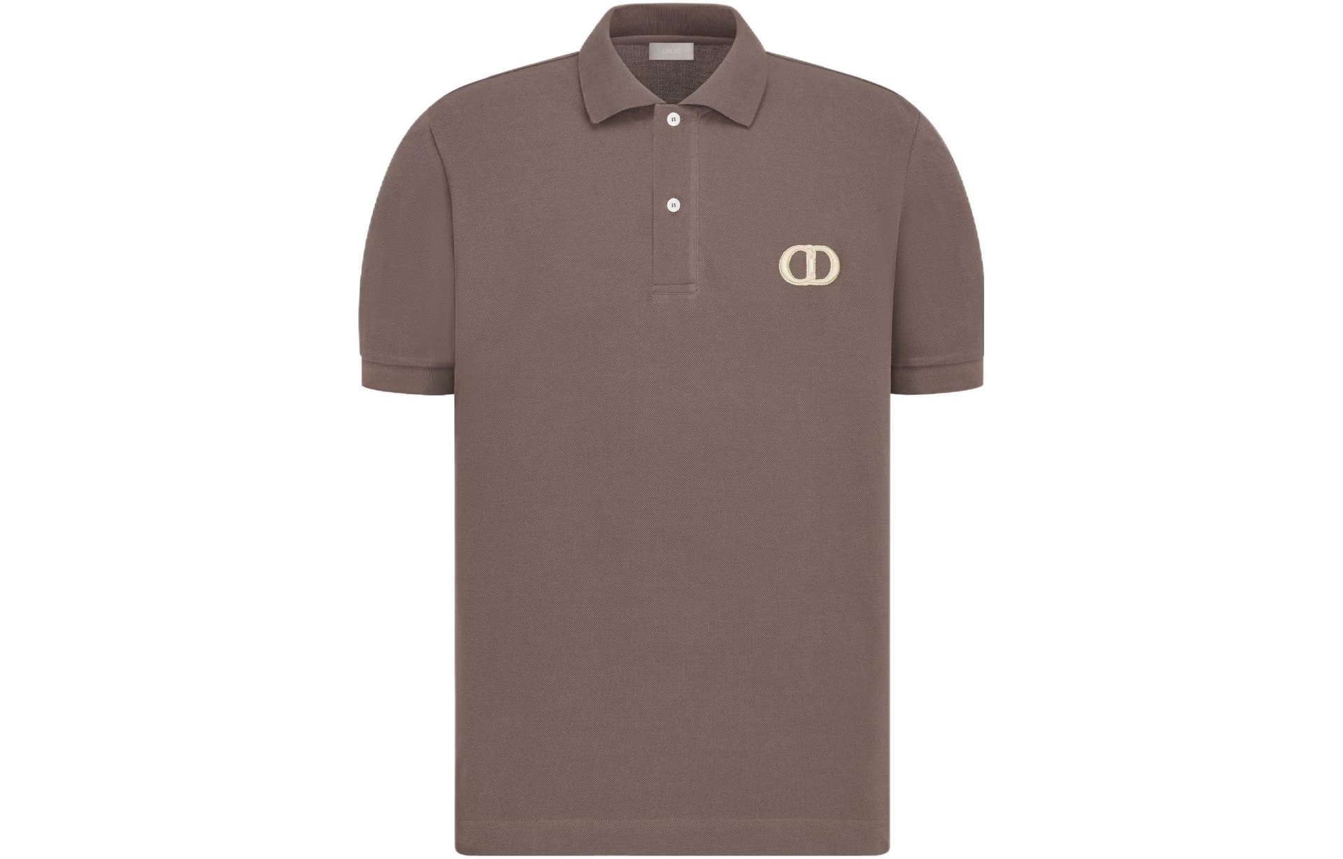 DIOR Embroidered Logo Polo Shirt Brown