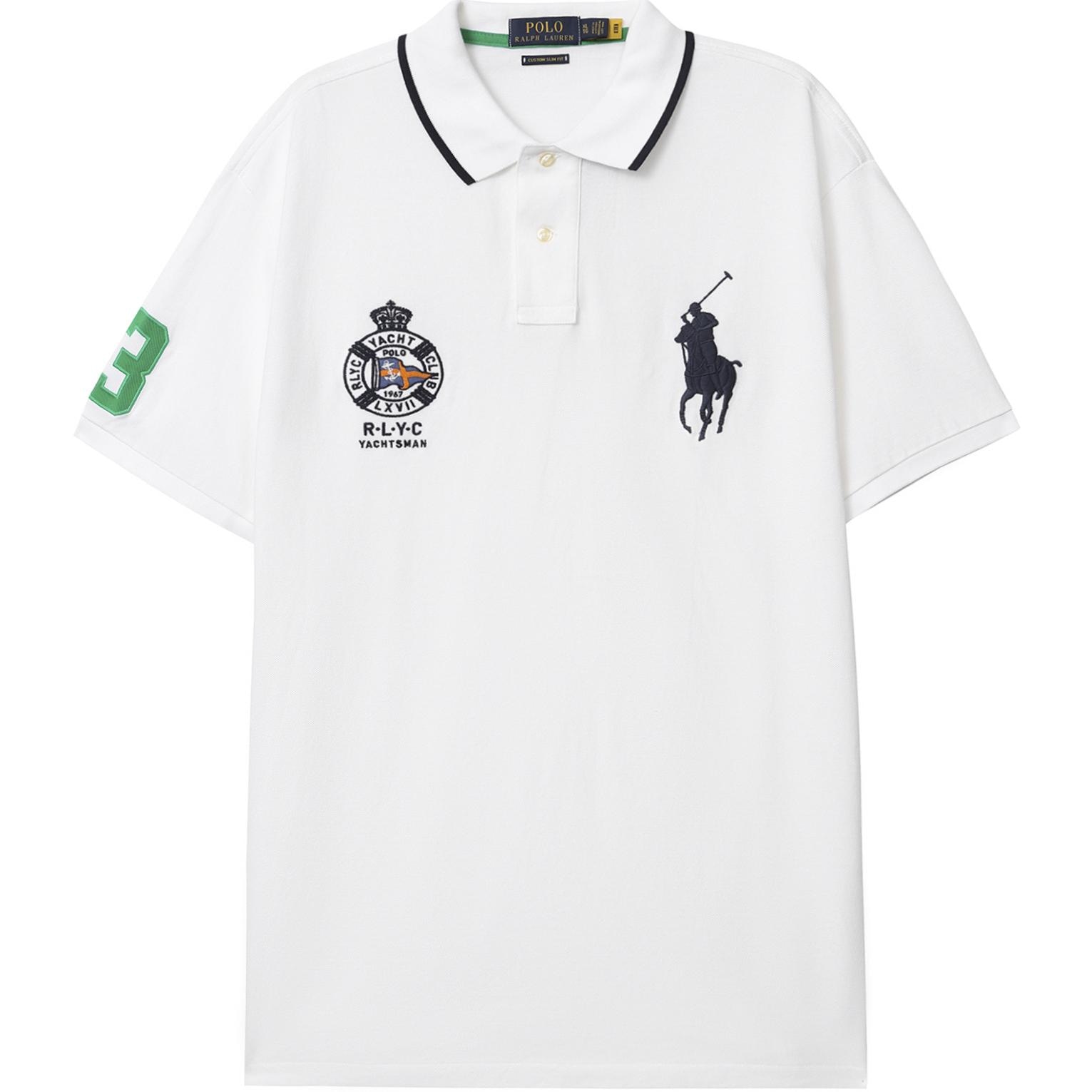 Polo Ralph Lauren Logo Slim Polo Shirt White