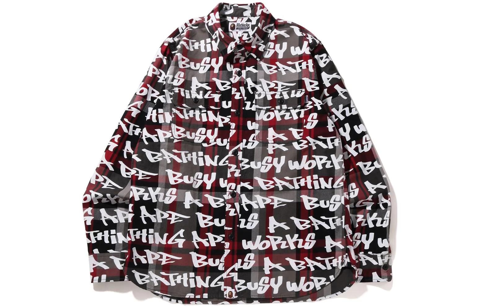 A BATHING APE BAPE FW22 Letter Logo Plaid Shirt