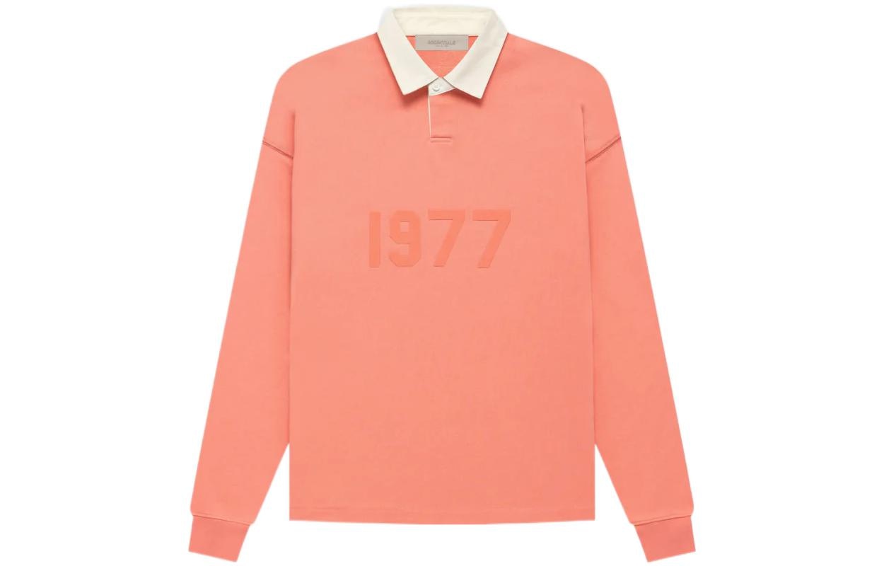 Fear of God Essentials FW22 1977 Henley Rugby in Coral Polo