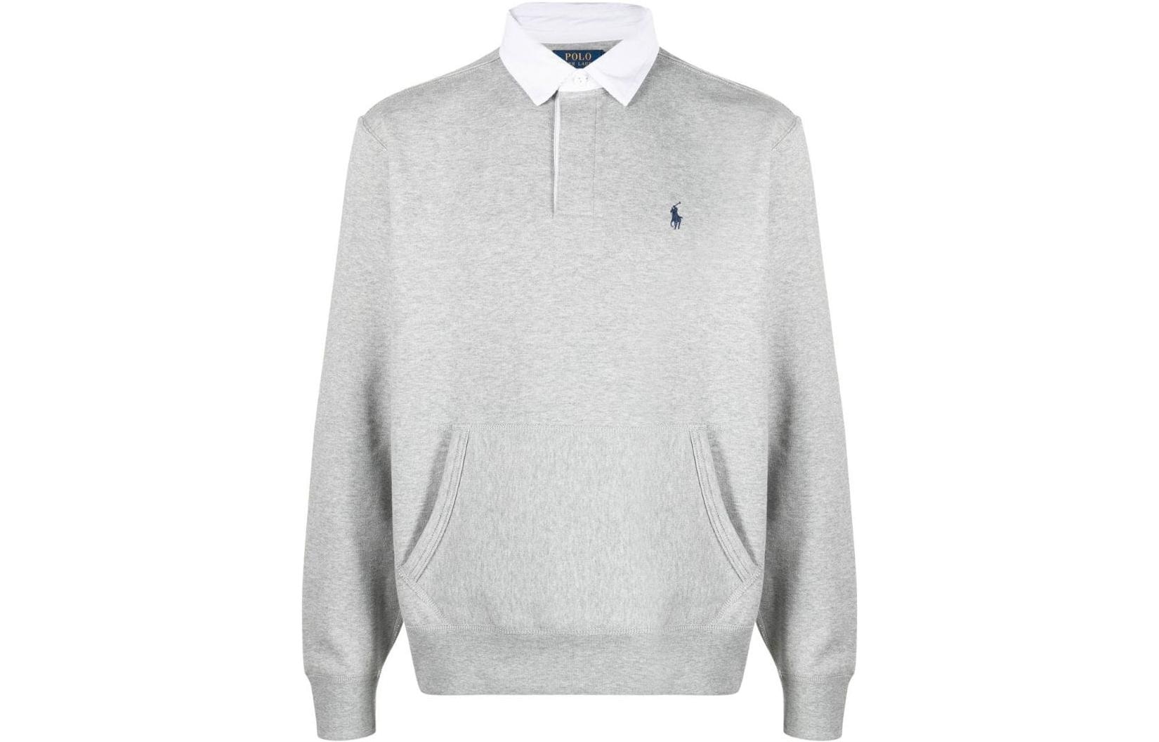 Polo Ralph Lauren SS23 Colorblock Collar Logo Polo Shirt Light Grey
