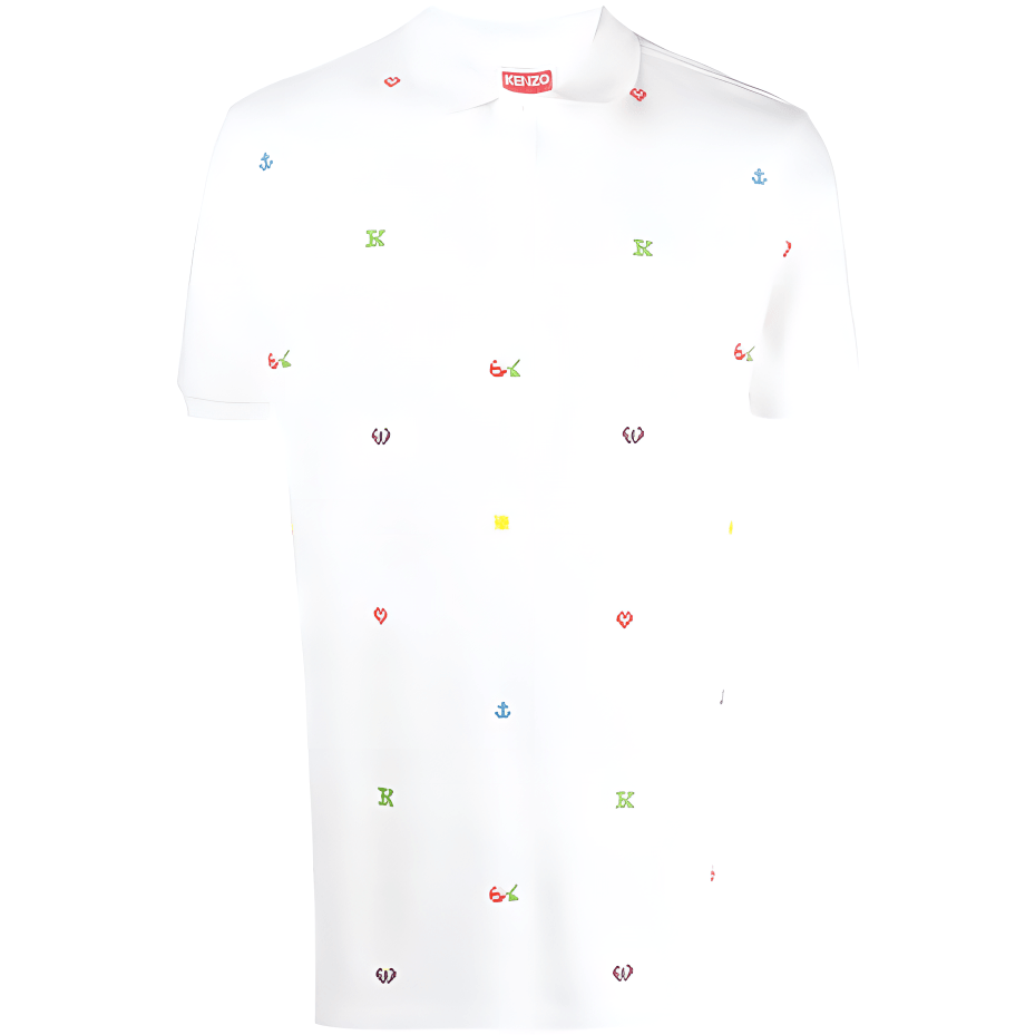KENZO x Nigo Pixel Flower Polo White